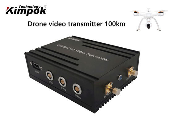 100km LOS Drone Video Verici COFDM Kablosuz Veri Bağlantısı 1.2Ghz 2.4Ghz